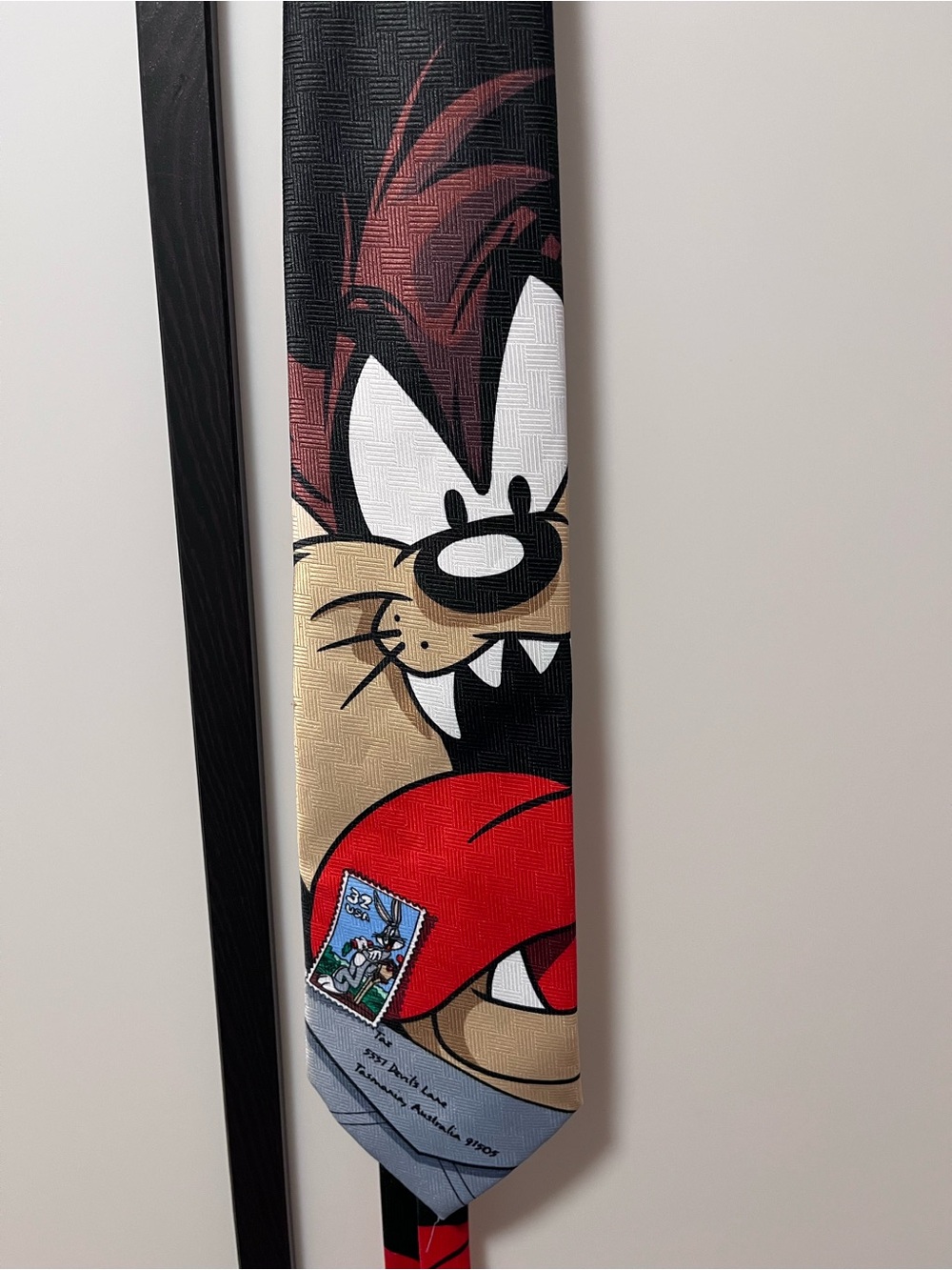 Vintage 1997 Looney Tunes Taz Stamp Collection Necktie - 55" x 4"